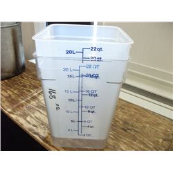 22 QUART PLASTIC MEASURING BINS (X2)