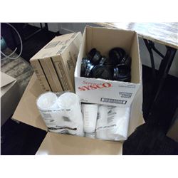 12 OUNCE PAPER CUPS, BOWLS, LIDS, 14/16 OUNCE GOBLETS - CONTENTS OF THREE BOXES