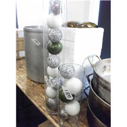 LARGE VASES WITH CHRISTMAS DECORATIONS (2)