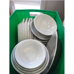 BOWLS, LASAGNA DISHES, NAPPIES - CONTENTS OF GREEN BIN