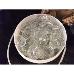 GLASS CANDLE HOLDERS - CONTENTS OF PAIL