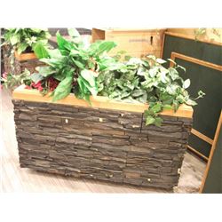 FLOWER BOXES WITH ARTIFICIAL PLANTS - CHOICE (AS THEY COME)