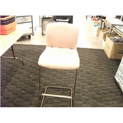 BRASS AND CLOTH BAR STOOLS (X2)