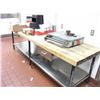 Image 1 : J - BUTCHER BLOCK TABLE WITH STAINLESS STEEL BOTTOM