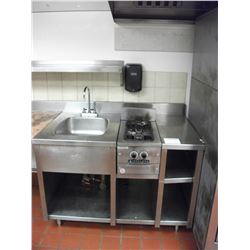 P - STAINLESS STEEL SINGLE SINK, TWO BURNER GAS GARLAND RANGE