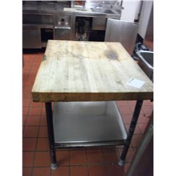 UU - BUTCHER BLOCK TOP TABLE AND DRAWER