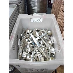 ASSORTMENT OF EPC (EDMONTON PETROLEUM CLUB) LOGO SILVERWARE - CONTENTS OF TOTE