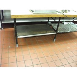 Z - BUTCHER BLOCK TABLE WITH ATTACHED CAN OPENER