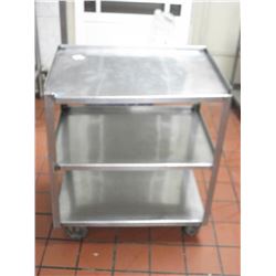 STAINLESS STEEL THREE SHELF ROLLING CART