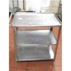 STAINLESS STEEL THREE SHELF ROLLING CART