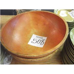 LARGE WOODEN SALAD BOWLS (3)