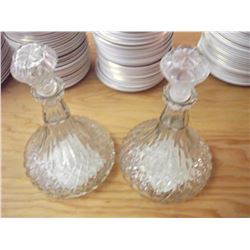 GLASS WINE DECANTERS WITH LIDS (2)