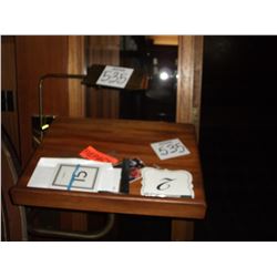 RECEPTION PODIUM WITH BRASS WALL LAMP