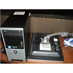 VELOCITY CPU AND HP FLAT SCREEN MONITOR WITH DESK CLAMP