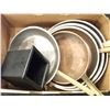 Image 1 : FRYING PANS (5), UNTENSIL HOLDER - BOX