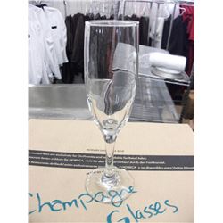 CHAMPAGNE FLUTES AND ASSORTED GLASSES AND CUPS - 2 BOXES