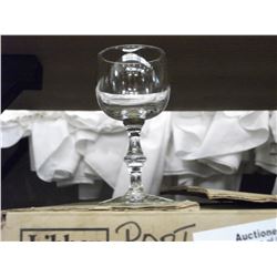 SMALL WINE GLASSES, STEMMED DRINK GLASSES AND GLASS COFFEE CUPS - 3 BOXES
