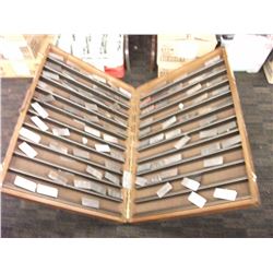 WOOD NAME TAG CASE WITH NAME TAGS