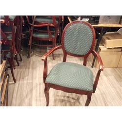 WOOD FRAME ARM CHAIRS (X4) - PER CHAIR (AS THEY COME)