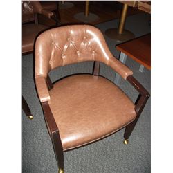 LEATHER ROLLING ARM CHAIRS (X4) - CHOICE (AS THEY COME)