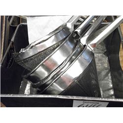 ASSORTMENT OF STRAINERS - CONTENTS OF METAL BIN