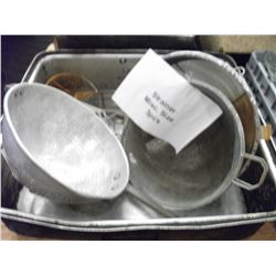 STRAINERS, COLANDERS - CONTENTS OF METAL BIN