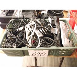 ASSORTED CABLES, COMPUTER ACCESSORIES, WIRE AND ADAPTORS - CONTENTS OF
