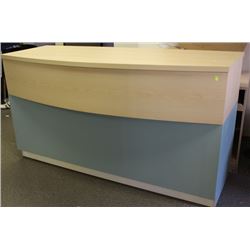 #7,8 72" CABINET COUNTER BLUE AND MAPLE