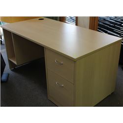 LIGHT OAK FINISHED PEDESTAL DESK
