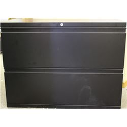 BLACK 2 DRAWER LATERAL FILING CABINET