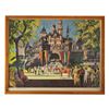 Image 1 : 1962 Disneyland UNITED AIRLINES PROMOTIONAL DISNEYLAND CASTLE Framed Lithograph Print