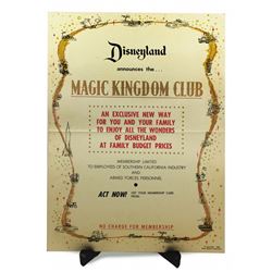 Disneyland MAGIC KINGDOM CLUB - Announcing Poster