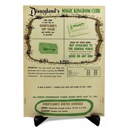 Disneyland MAGIC KINGDOM CLUB - Green Membership and Magic Key Ticket Poster