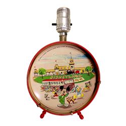 1956 Disneyland Tin Litho Child's Drum Lamp