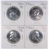 Image 1 : (4) PROOF FRANKLIN HALF DOLLARS (58, 2-61, 62)