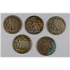 Image 2 : (5) 1916-D WALKING LIBERTY HALF DOLLARS