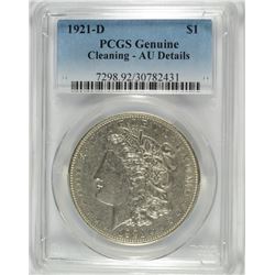 1921-D MORGAN DOLLAR PCGS AU DETAILS