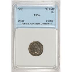 1832 BUST DIME NNC AU-55