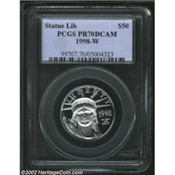 1998-W P$50 Half-Ounce Platinum Eagle PR70 Deep Cameo PCGS. Untoned, pristine, and as struck. Import