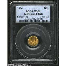 1904 G$1 Lewis and Clark MS66 PCGS. An Act of Congress dated April 13, 1904 called for an exposition