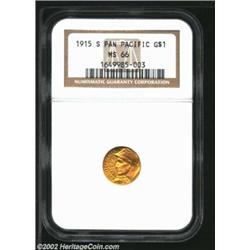 1915-S G$1 Panama-Pacific Gold Dollar MS66 NGC. While numerous examples exist of this issue in the b