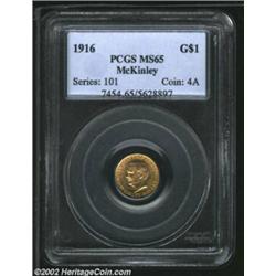 1916 G$1 McKinley MS65 PCGS. The strike is nice and the bright, lustrous surfaces essentially flawle