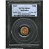 Image 1 : 1917 G$1 McKinley MS66 PCGS. This reddish-gold Gem is both expertly produced and carefully preserved