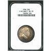 Image 1 : 1936 50C Cincinnati MS65 NGC. Deep, rustic tones of gray and earthen patina frame the centril device