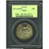 Image 1 : 1936 50C Delaware MS66 PCGS. Medium to deep shades of earthen-gold and charcoal-gray patina loiter a