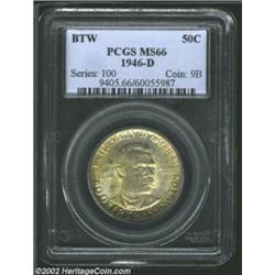 1946-D 50C Booker T. Washington MS66 PCGS. The crisp details of Washington's hair is evidence of the