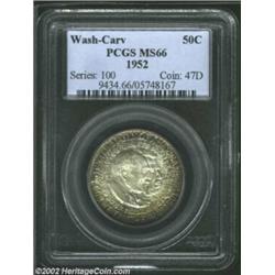 1952 50C Washington-Carver MS66 PCGS. The cinnamon-gray patina that is typically seen on this issue.