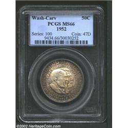 1952 50C Washington-Carver MS66 PCGS. A few small imperfections are insignificant when weighed again