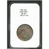 Image 1 : 1952 50C Washington-Carver MS66 NGC. Vibrant orange and blue toning rests gently on the surfaces of.