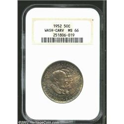 1952 50C Washington-Carver MS66 NGC. This pleasing Gem displays the mottled purple-gray toning that.